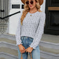 Printed Round Neck Flounce Sleeve Blouse