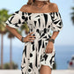SO SASSY Printed Off-Shoulder Smocked Waist Dress