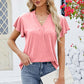 V-Neck Flutter Sleeve T-Shirt
