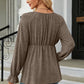 Round Neck Flounce Sleeve Blouse