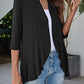 Open Front Ruffle Trim Cardigan