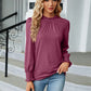 Round Neck Flounce Sleeve Blouse
