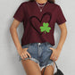 Heart Lucky Clover Short Sleeve T-Shirt