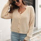 ZeldaMarie Button-Down Dropped Shoulder Ribbed Cardigan