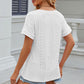 Eyelet V-Neck Short Sleeve T-Shirt