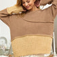BiBi Texture Detail Contrast Drop Shoulder Sweater - Brand BiBi