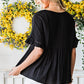 SO YOU V-Neck Flounce Sleeve Babydoll Blouse