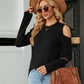 Full Size Dropped Shoulder Long Sleeve Blouse