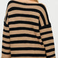 Striped Round Neck Dropped Shoulder Sweater