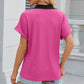 Eyelet Johnny Collar Short Sleeve T-Shirt