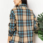 Double Take Full Size Plaid Curved Hem Shirt Jacket with Breast Pockets