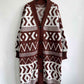 Geometric Button Front Longline Cardigan