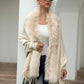BeautifulMe Fringe Open Front Long Sleeve Poncho