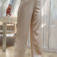 Center Seam Wide Leg Beige Pants