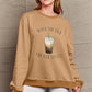 Simply Love Full Size NEVER TOO COLD FOR ICED COFFEE Round Neck Sweatshirt