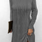 CozyWonders Full Size Drawstring Hooded Sweater Dress