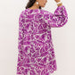 Women's Candida Plus Size Printed V-Neck Balloon Sleeve Mini Dress