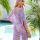 Slit Openwork V-Neck Cover Up