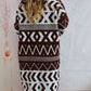 Geometric Button Front Longline Cardigan