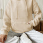 Full Size Textured Drawstring Drop Shoulder Hoodie
