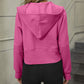 Malibu Dreams Zip-Up Raglan Sleeve Hoodie with Pocket