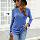 Ribbed Surplice Long Sleeve T-Shirt
