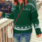 Zip-Up Mock Neck Dropped Shoulder Pullover Sweater