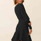 Round Neck Lantern Sleeve Sweater Dress