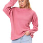 Boat Neck Drop Shoulder Long Sleeve Sweater