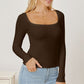 Square Neck Long Sleeve T-Shirt