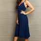 Fashion67 Tie Back Spaghetti Strap Pleated Dress