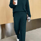 Ribbed Half Button Top and Pants Set
