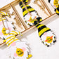 Hanging 3-Pack Bee Themed Wood Gnome Ornaments