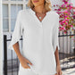Notched Half Button T-Shirt