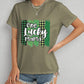 ONE LUCKY MAMA Round Neck T-Shirt