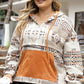 Plus Size Geometric Print Kangaroo Pockets Hoodie