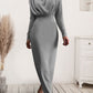Ruched Turtleneck Long Sleeve Dress