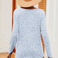 Eyelet Ribbed Round Neck Long Sleeve T-Shirt