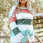 Plus Size Striped Slit Long Sleeve T-Shirt