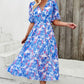 Larissa Bea Smocked Printed V-Neck Short Sleeve Dress