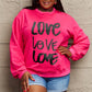 Simply Love Full Size LOVE Round Neck Sweatshirt