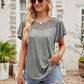 Lace Detail Round Neck Short Sleeve T-Shirt