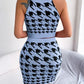 Abigail Houndstooth Sleeveless Top and Skirt Sweater Set