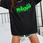 Letter Graphic Round Neck Half Sleeve T-Shirt
