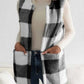 Shawnie Sherpa Plaid Open Front Vest Coat