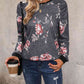 Floral Round Neck Raglan Sleeve Sweatshirt