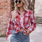 Plaid Dropped Shoulder Longline Shirt