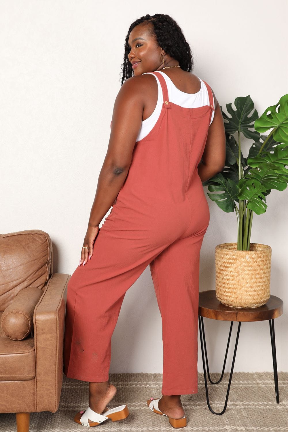 Double Take Wide Leg Overalls with Front Pockets *