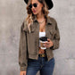 Houndstooth Collared Neck Button Up Jacket