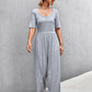 Women's Scoop Neck Half Sleeve Wide Leg Jumpsuit